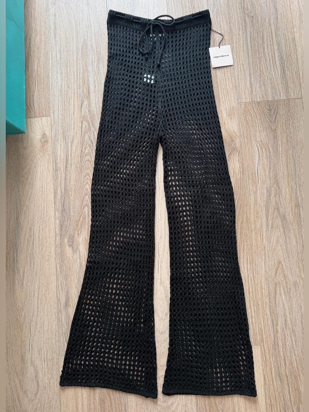 Black Superdown crochet pants